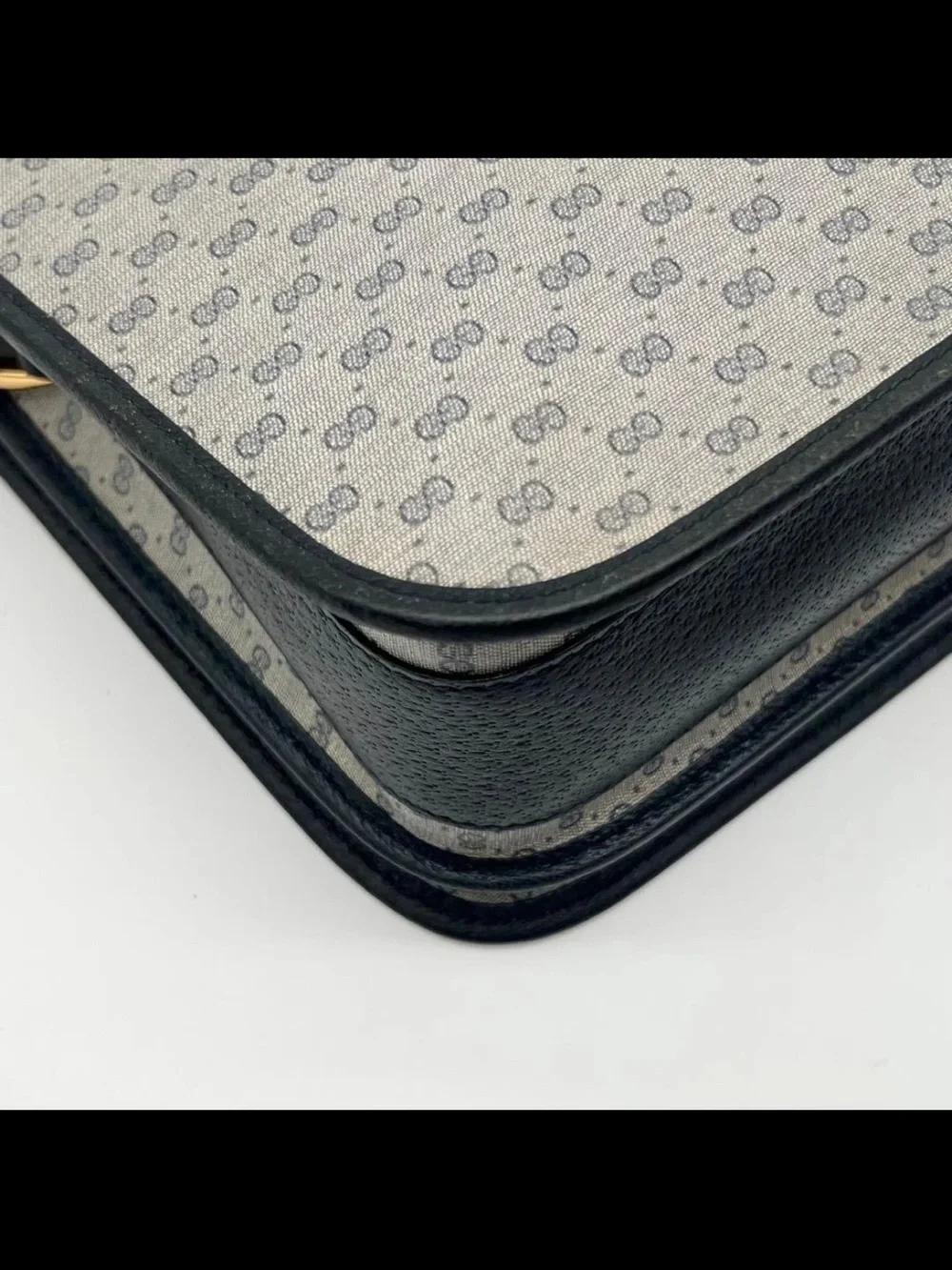 Gucci Gray/Black Monogram Messenger Bag